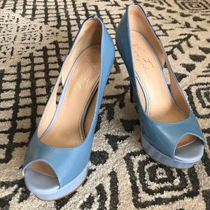 Marc Fisher Blue peep toe heels Sz 7